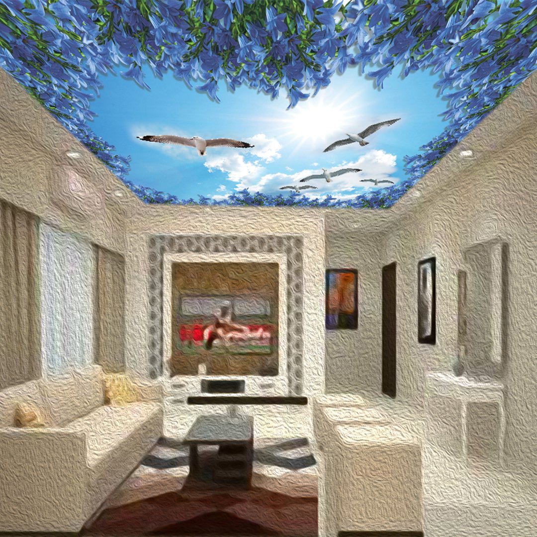 3D Nature Ceiling Wallpaper DDS221