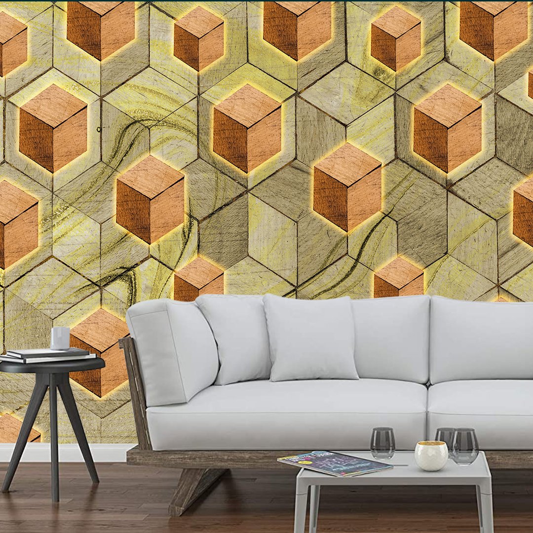 3D Wooden Pattern Customized Wallpaper DDS050